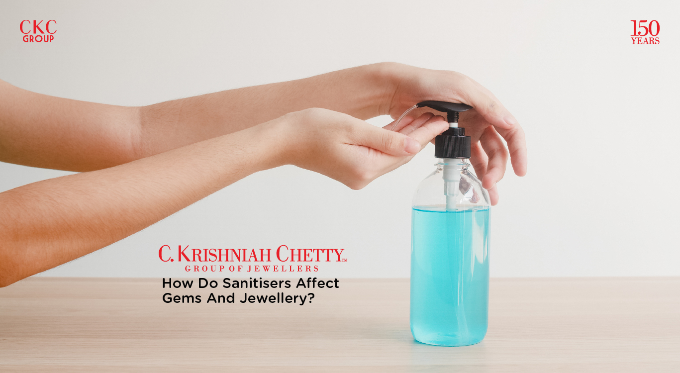 How do sanitisers affect Gems and Jewellery?
