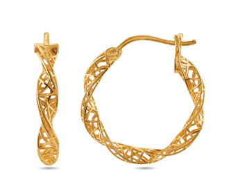 Classic Fancy Gold Hoops
