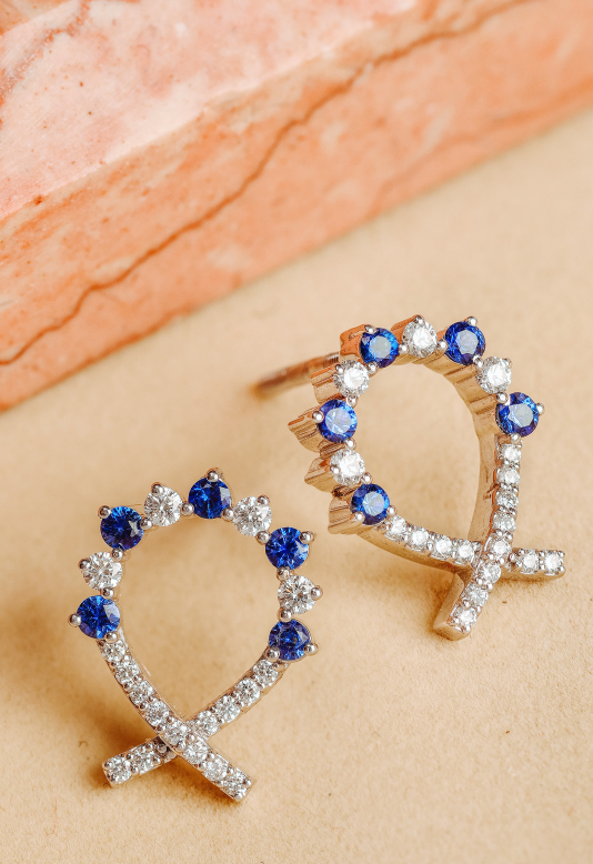 Sapphire Earrings | C. Krishniah Chetty Group of Jewellers