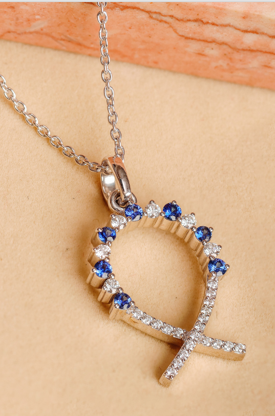 Sapphire Pendant | C. Krishniah Chetty Group of Jewellers