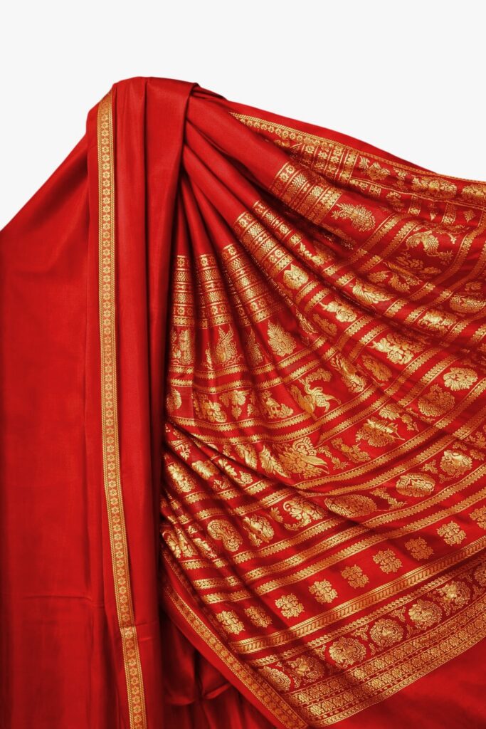 Mysore Silk Sarees by C. Krishniah Chetty crafted in pure mulberry silk with traditional Anuraksha gold zari motifs